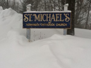 Sign in front of the Church