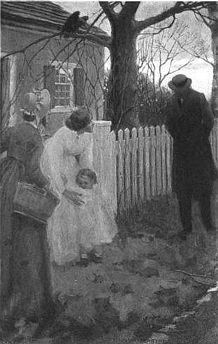 "The children fled from his approach", illustration by Elenore Abbott, 1900